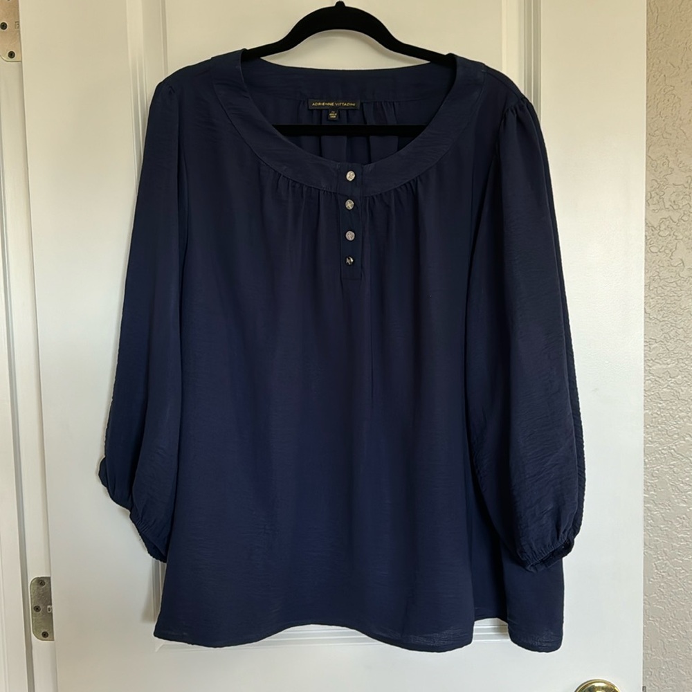 Adrienne Vittadini navy blouse